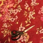 Mintás gergette muszlin terrakotta, mályva, barna, drapp 140 cm