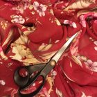 Mintás gergette muszlin terrakotta, mályva, barna, drapp 140 cm