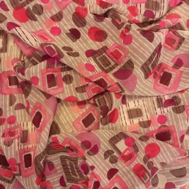 Mintás muszlin szürke, piros, bordó 140 cm