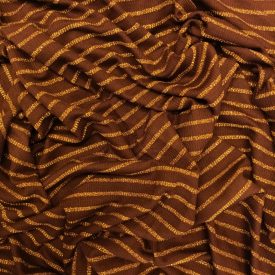 Alkalmi bordás kötött barna, arany csíkos 150 cm