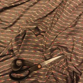   Mintás fitness jersey grafit szürke UVpiros csíkozás 158 cm