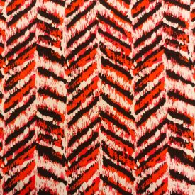 Mintás viszkóz jersey fehér / narancssárga / fekete