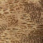 Mintás vékony szatén fehér / szürke / mogyoró ocelot minta 142 - 144 cm