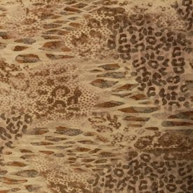   Mintás vékony szatén fehér / szürke / mogyoró ocelot minta 142 - 144 cm