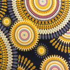 Mintás Venezia jersey (jégdzsörzé) sötétkék / sárga / mustár / fehér / pink Mandala minta 150 cm széles