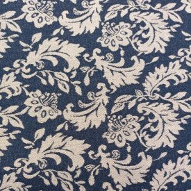 Mintás farmer hatású sztreccs bengalin indigókék 145 cm