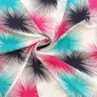 Mintás flokon fehér / fekete / menta / pink 140 cm széles