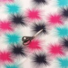 Mintás flokon fehér / fekete / menta / pink 140 cm széles