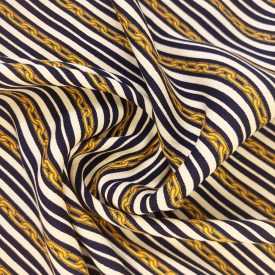 Mintás flokon fekete / fehér / arany 140 cm széles