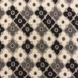   Mintás jacquard lurexes nyers / fekete / szürke / ezüst  145 - 150 cm