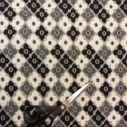 Mintás jacquard lurexes nyers / fekete / szürke / ezüst  145 - 150 cm