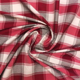 Mintás sztreccs puplin kockás 150 cm széles