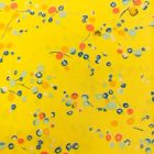 Mintás szatén sárga / kék / narancssárga apró mintás 150 cm széles