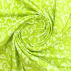 Mintás pamut jersey zöld / fehér 146 - 148 cm széles