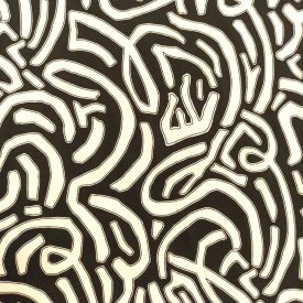   Mintás flokon fehér / fekete etno minta 138 - 140 cm széles