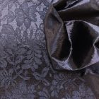 Egyszínű csipkés szatén sötétkék 140 - 142 cm széles