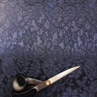 Egyszínű csipkés szatén sötétkék 140 - 142 cm széles