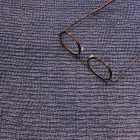 Muszlin gyűrt indigókék / fehér apró pöttyös 144 - 146 cm széles