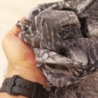 Mintás muszlin szürke / fekete / fehér ocelot minta 150 cm széles