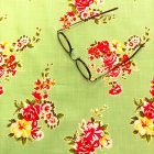 Mintás lenvászon -  pamut virágos minta 145 cm széles