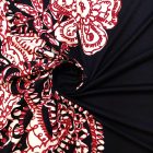 Mintás viszkóz jersey fekete / bordó / fehér 150 - 152 cm széles