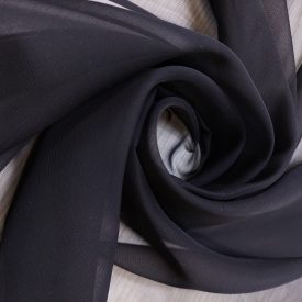 Egyszínű muszlin fekete 144 - 146 cm széles