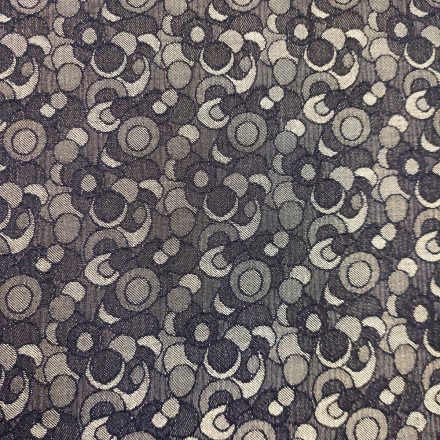 Jacquard mintás farmeres szövet kék / szürke 142 - 144 cm széles