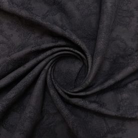 Hímzett sztreccs vászon fekete 142 cm széles