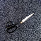 Mintás ruha vászon fekete / fehér apró virág minta 146 - 148 cm