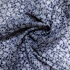 Mintás ruha vászon fekete / fehér apró virág minta 146 - 148 cm