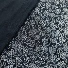 Mintás ruha vászon fekete / fehér apró virág minta 146 - 148 cm