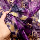 Mintás alkalmi muszlin lila / ezüst / kávé / fekete 130 cm széles