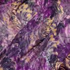 Mintás alkalmi muszlin lila / ezüst / kávé / fekete 130 cm széles