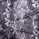 Mintás alkalmi muszlin ezüst / szürke / fekete / fehér 130 cm széles