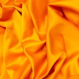   Ruha szatén mustár / okkersárga 145 - 150 cm széles 350 grammos