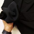 Egyszínű Barbie krepp fekete 150 cm széles