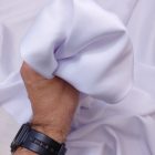 Ruha szatén fehér 145 - 150 cm széles 350 grammos