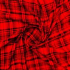 Mintás pamut vászon piros / fekete 156 - 158 cm széles