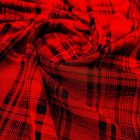 Mintás pamut vászon piros / fekete 156 - 158 cm széles