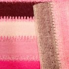 Mintás vastag kötött pink / bordó / mályva / fehér csíkos 120 cm széles