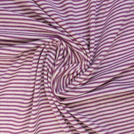 Viszkóz jersey rózsaszín / fehér csíkos 142 cm széles